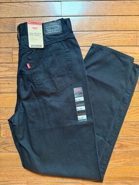 Levi's High Waisted Black Cotton Mom Jeans NWT Size 30x30 (10) Tapered Leg Denim